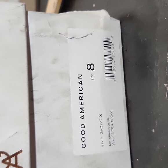 GOOD AMERICAN White Terry Sandal Transparent Heel Style GA077TX Size 8 - Picture 9 of 9